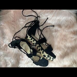 SALE! Vince Camuto Size 8.5/39 Kellia Espadrille Platform Sandals Animal Print